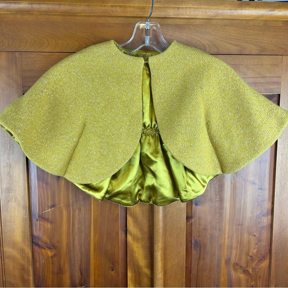 OshKosh B'Gosh Wool Blend Metallic Sparkly/Cape/Poncho Jacket with Satin Lining